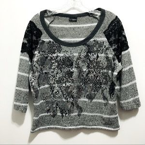 Daytrip Long Sleeves Women’s Buckle Knit Crochet Lace Sweater